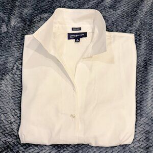 Jones New York Signature No Iron Tailored Blouse Size M White